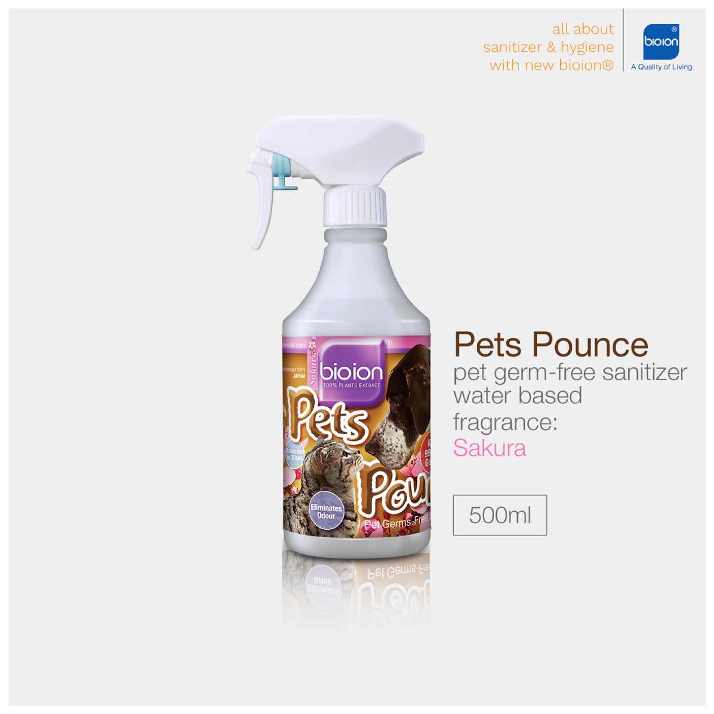 Bioion Pets Pounce Sanitizer 500ml