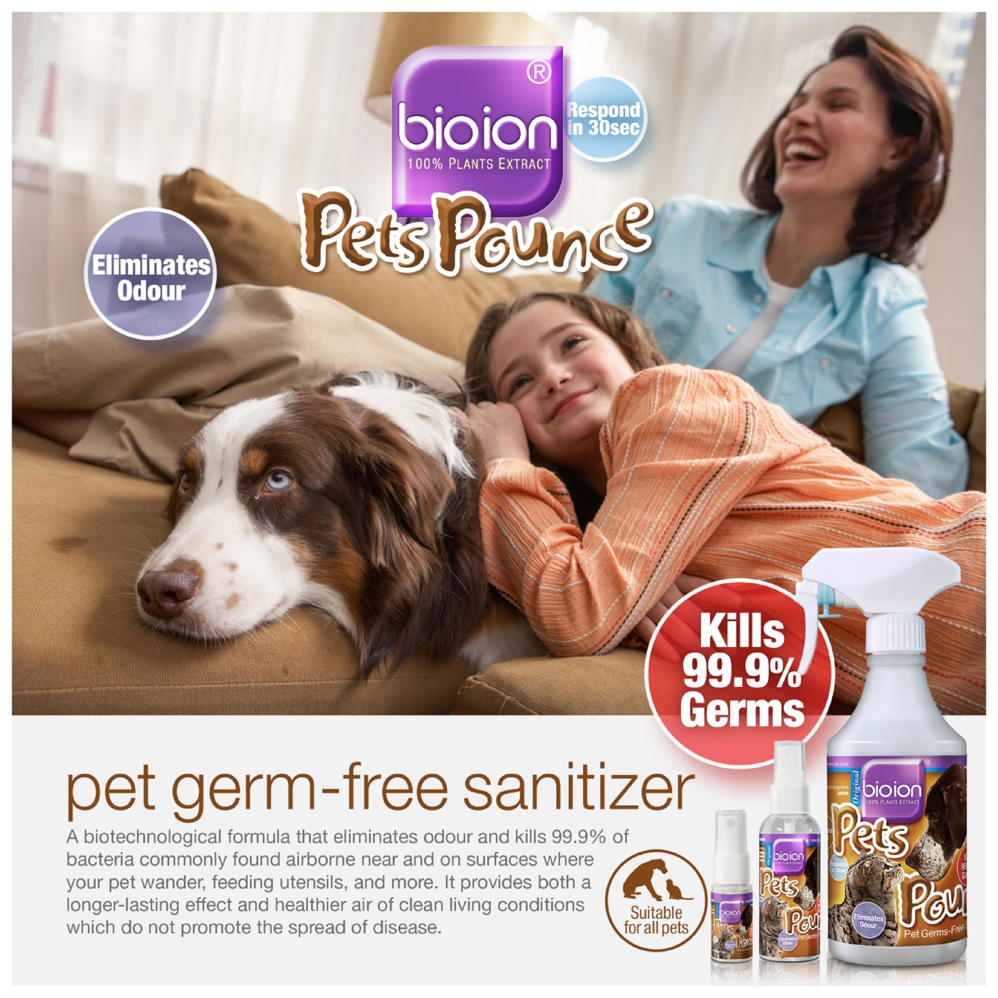 Bioion Pets Pounce Sanitizer 500ml