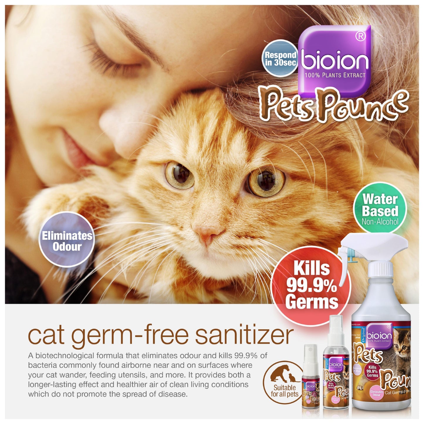 Bioion Pets Pounce Sanitizer 500ml